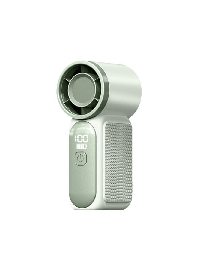 Portable Handheld Mini Fan, 6 Speeds 16900 RPM High Velocity Personal Fan with LED Display, USB Rechargeable, Mini Fan with Lanyard for Makeup, Travel, Outdoor, Gift for Women Girl, Green